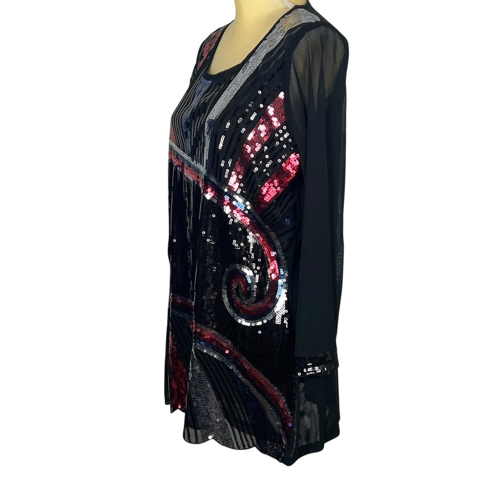 Ameri Mode Sequin Art Deco Style Mesh Long Sleeve… - image 15